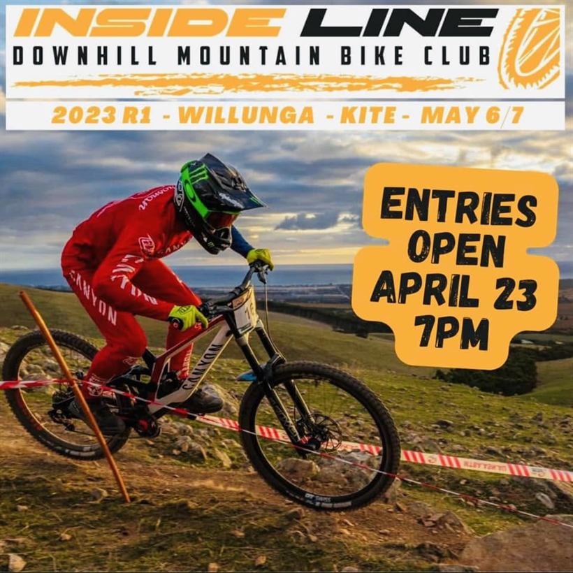 Inside Line downhill mountain bike club race poster for Willunga